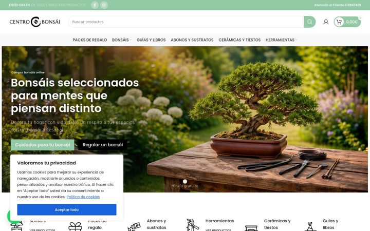 Posnetek zaslona centrobonsai.es