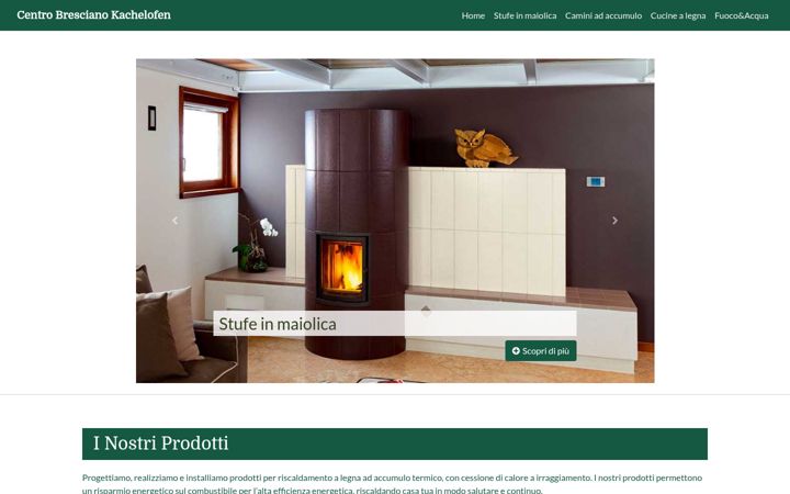 Screenshot of centrobrescianokachelofen.com