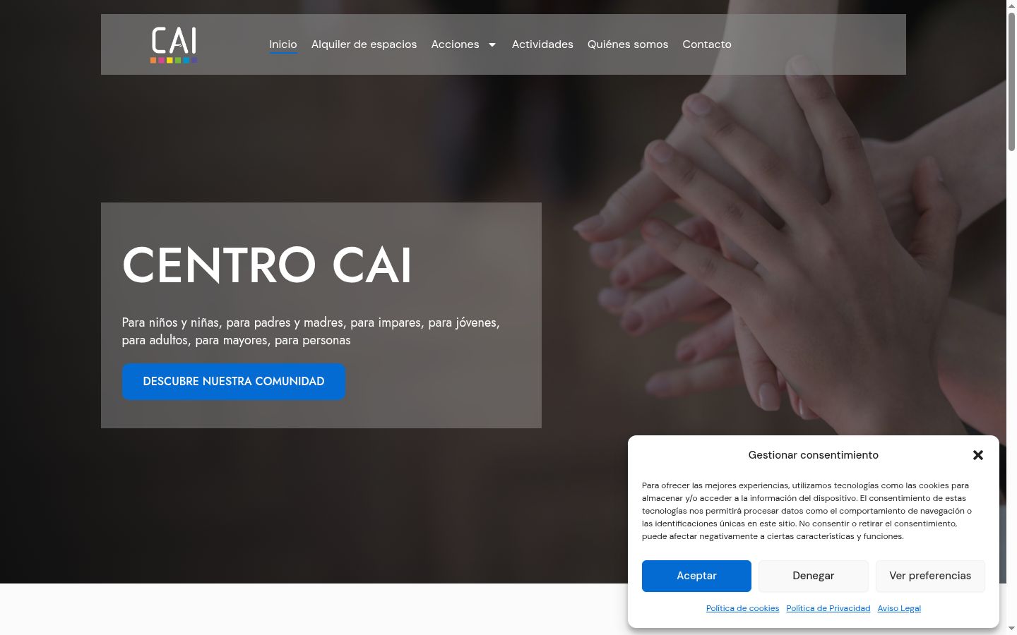 Posnetek zaslona pasice za privolitev, prikazane pred kakršno koli interakcijo