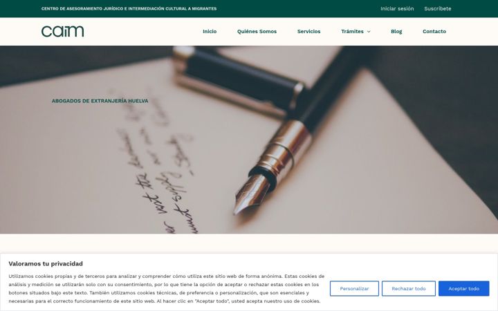 Screenshot of centrocaim.com