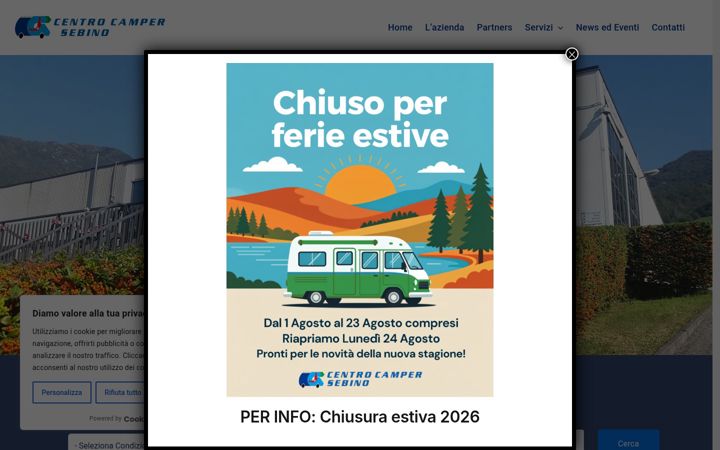 Screenshot of centrocampersebino.it