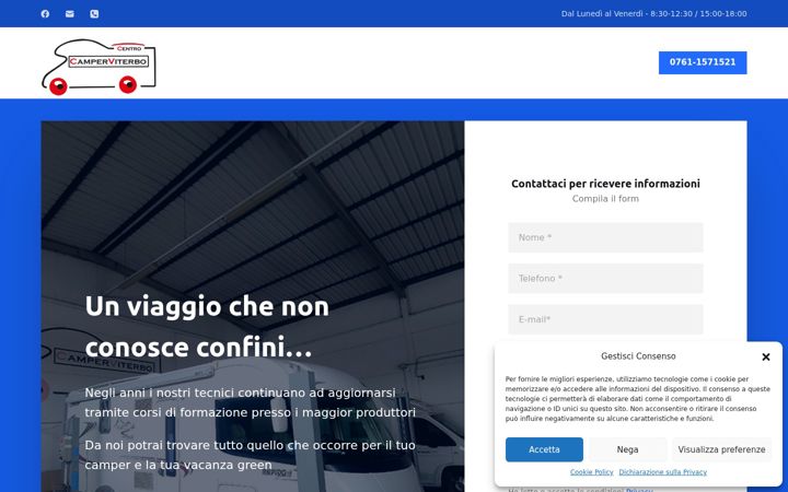 Screenshot of centrocamperviterbo.it