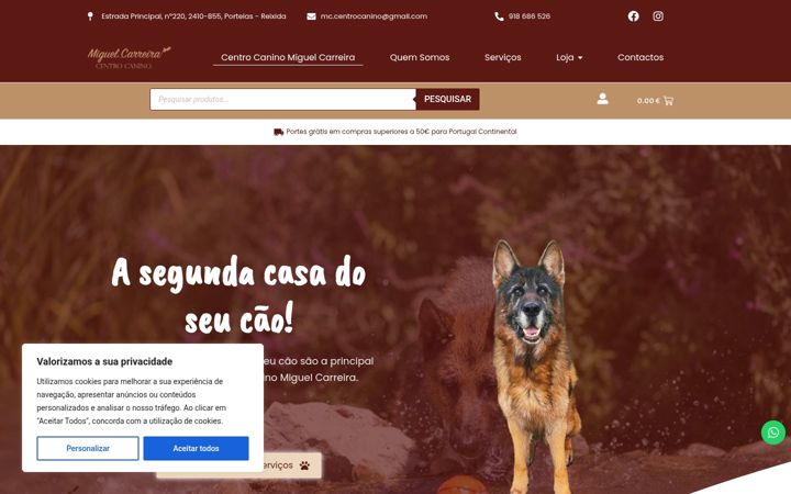 Screenshot of centrocaninomc.pt