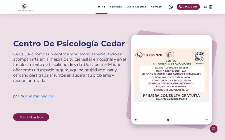 Posnetek zaslona centrocedar.com.es