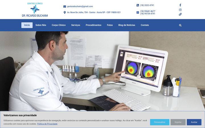 Screenshot stránky centroclinicobuchaim.com.br