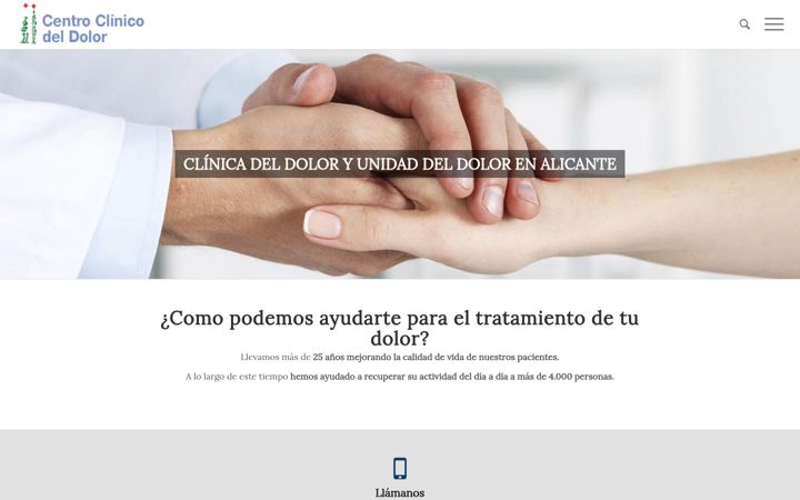 Posnetek zaslona centroclinicodeldolor.es