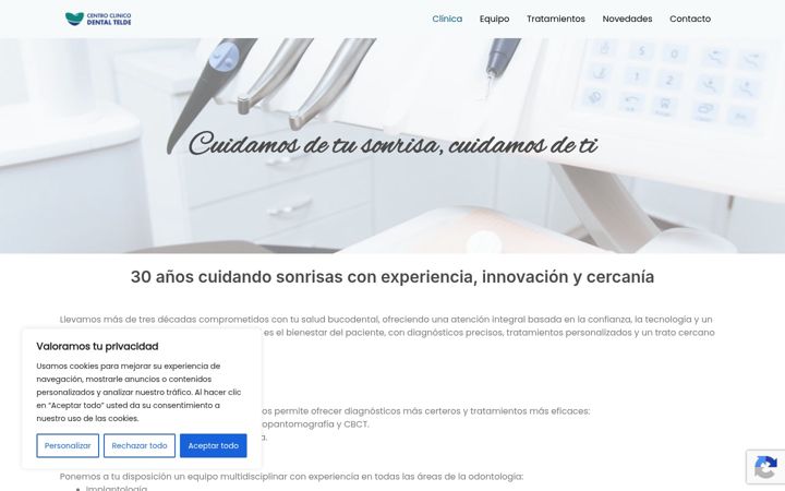 Posnetek zaslona centroclinicodentaltelde.es