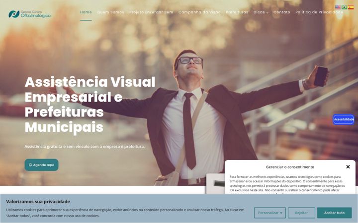 Screenshot stránky centroclinicooftalmologico.com.br