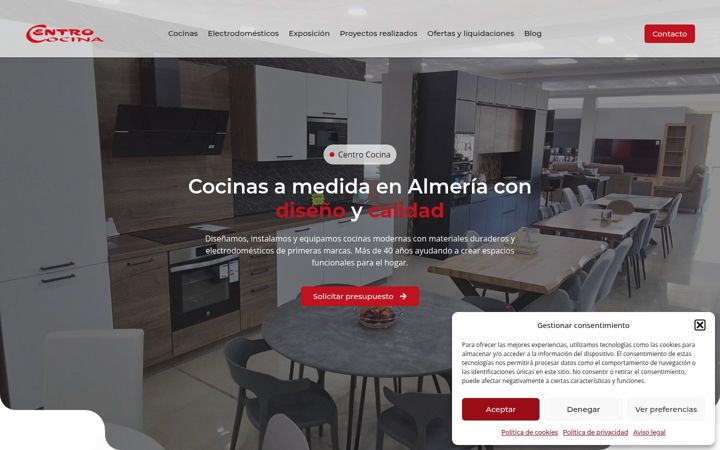 Posnetek zaslona centrococina.es