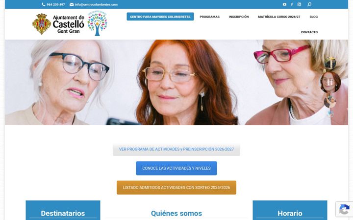 Screenshot of centrocolumbretes.com