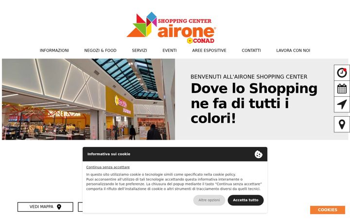 Screenshot of centrocommercialeairone.it