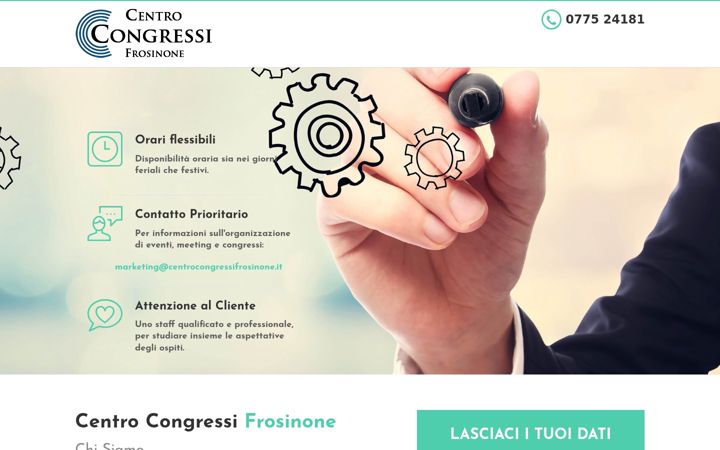 Screenshot of centrocongressifrosinone.it