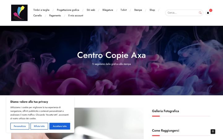Screenshot of centrocopieaxa.it