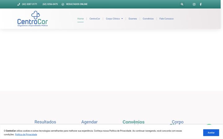 Screenshot stránky centrocorgoiania.com.br