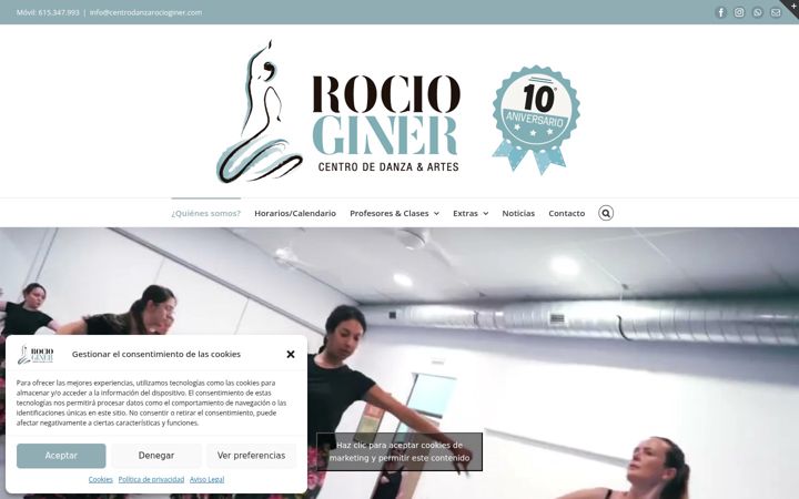 Screenshot of centrodanzarocioginer.com