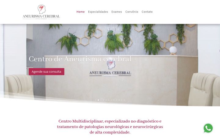 Screenshot of centrodeaneurisma.com.br