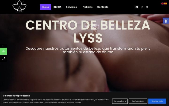 Captura de ecrã de centrodebellezalyss.es