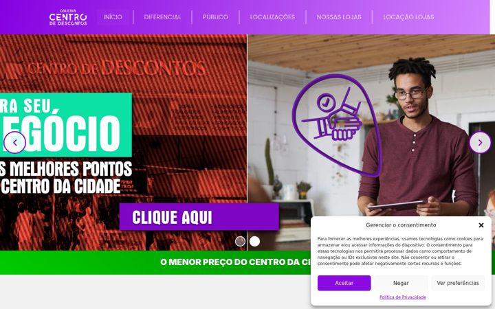 Screenshot of centrodedescontos.com.br