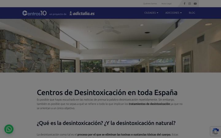 Screenshot of centrodedesintoxicacion10.com