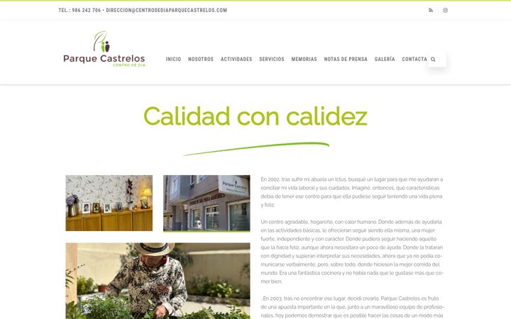 Screenshot of centrodediaparquecastrelos.com