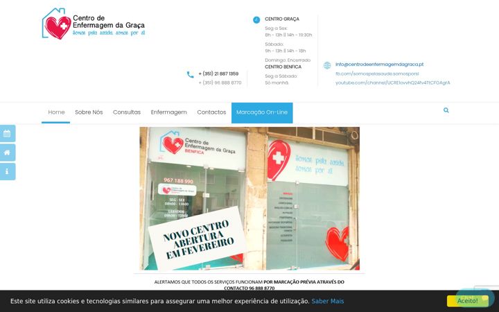 Screenshot of centrodeenfermagemdagraca.pt