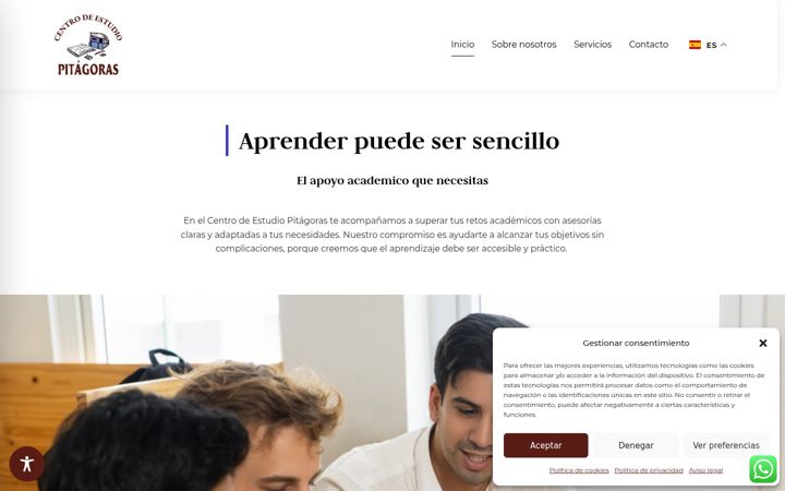 Screenshot di centrodeestudiopitagoras.es