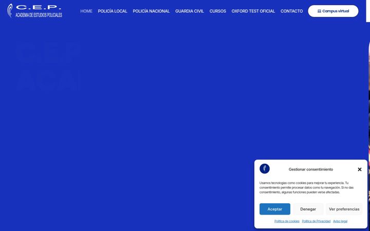 Screenshot of centrodeestudiospoliciales.com