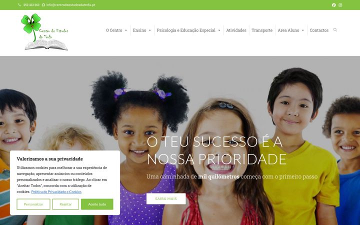 Captura de ecrã de centrodeestudosdatrofa.pt