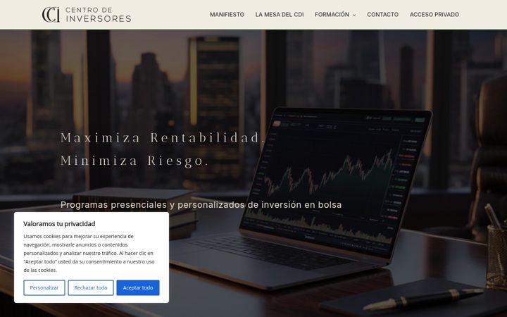 Screenshot of centrodeinversores.com