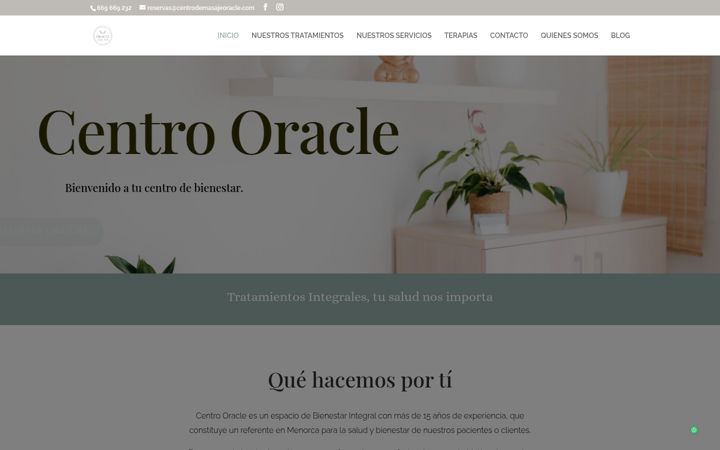 Screenshot of centrodemasajeoracle.com