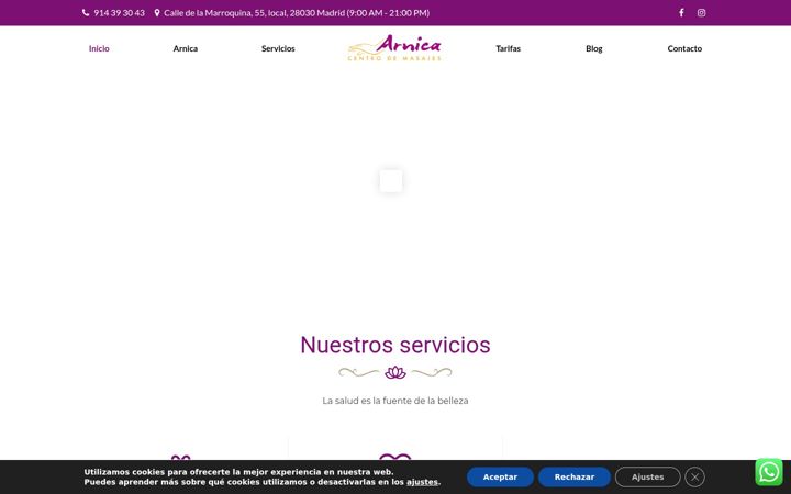 Screenshot di centrodemasajesarnica.es