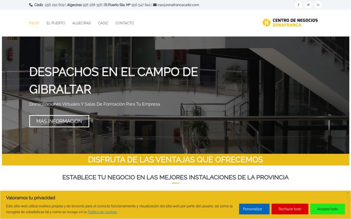 Screenshot of centrodenegocioscadiz.com