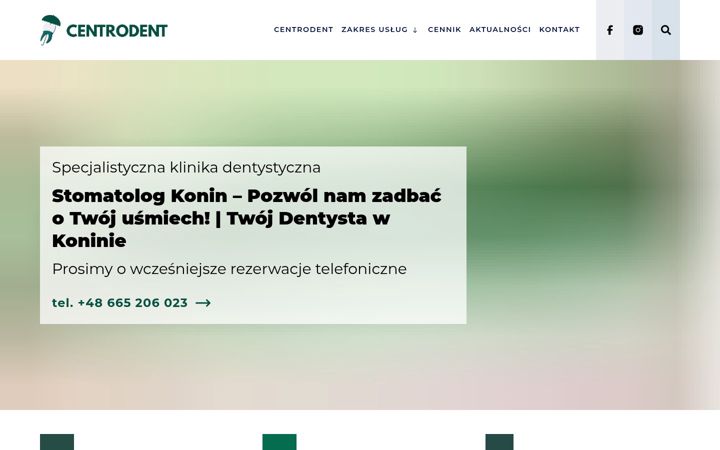 Captură de ecran a centrodent.com.pl