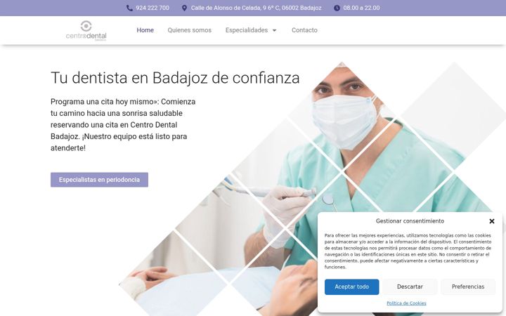 Screenshot of centrodentalbadajoz.com