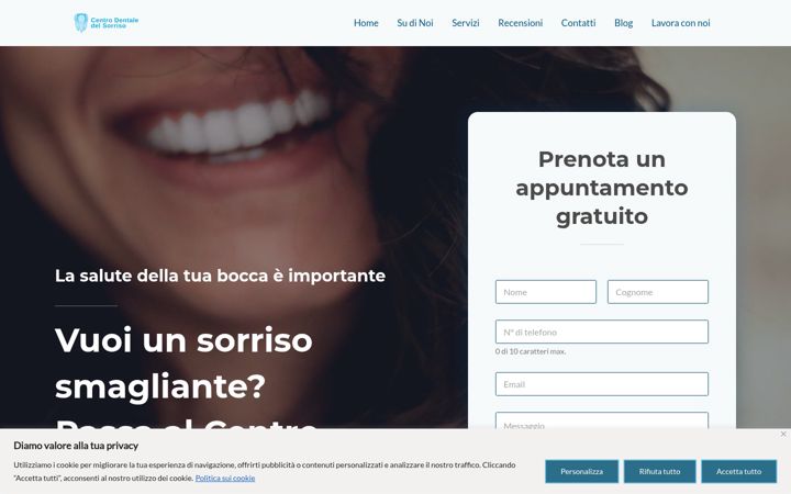 Screenshot of centrodentaledelsorriso.it
