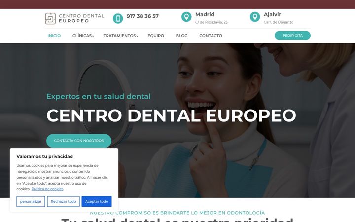 Screenshot of centrodentaleuropeo.com