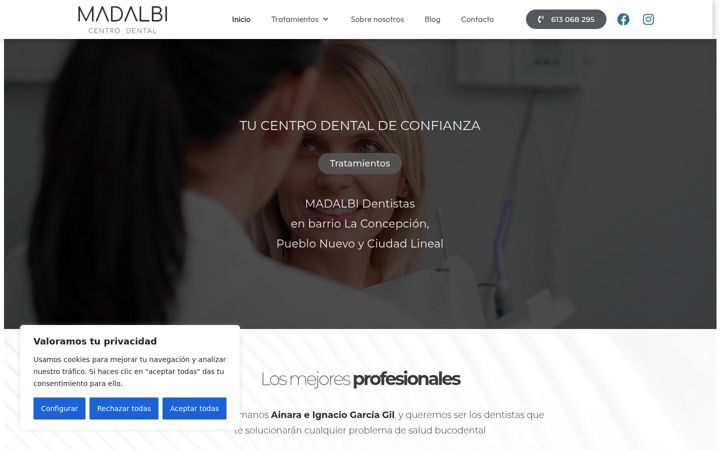Captura de ecrã de centrodentalmadalbi.es