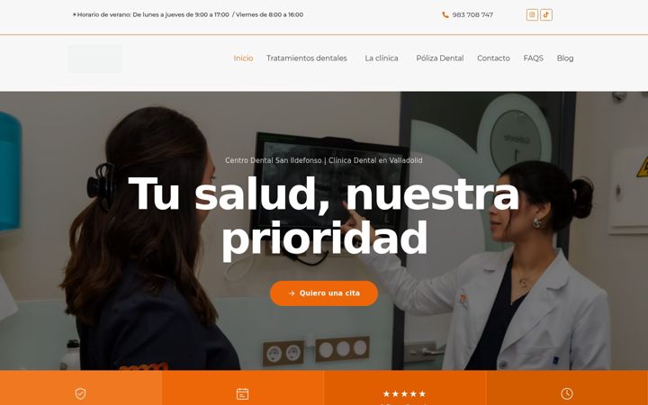 Screenshot of centrodentalsanildefonso.com