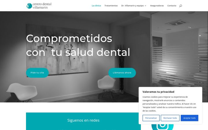 Captura de ecrã de centrodentalvillamarin.es