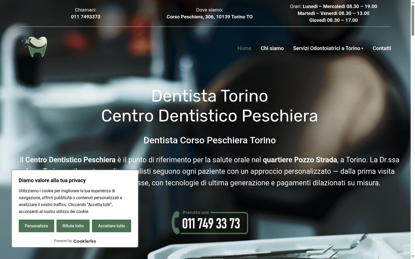 Captura de ecrã do banner de consentimento apresentado antes de qualquer interação