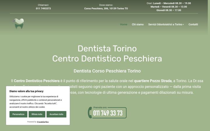 Screenshot of centrodentisticopeschiera.it