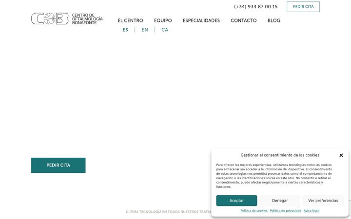 Screenshot of centrodeoftalmologiabonafonte.com