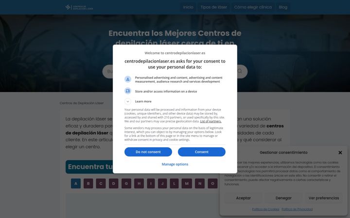 Captura de ecrã de centrodepilacionlaser.es