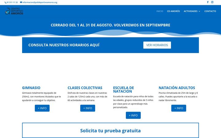 Captura de ecrã de centrodeportivoamoros.es