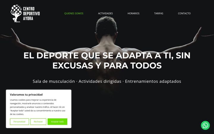 Captura de ecrã de centrodeportivoayora.es