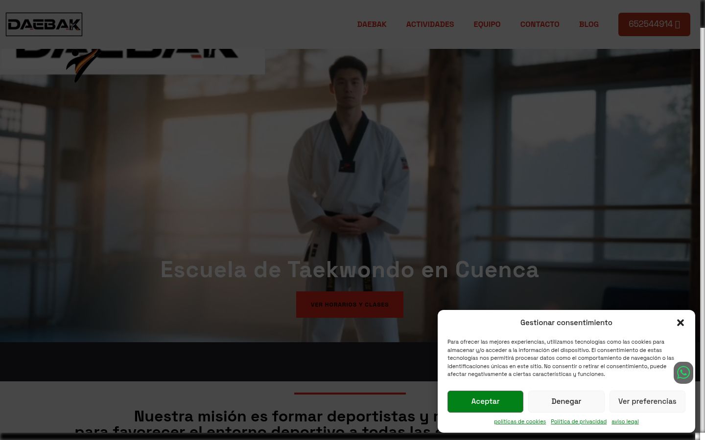 Captura de ecrã do banner de consentimento apresentado antes de qualquer interação