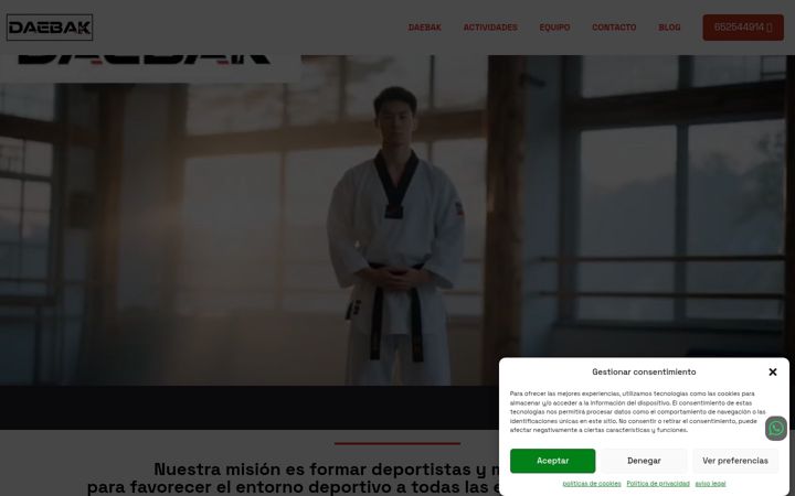 Captura de ecrã de centrodeportivodaebak.es