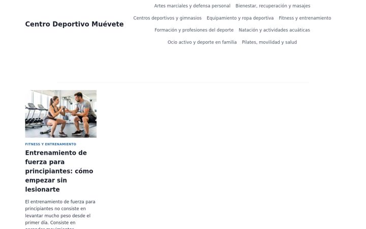 Captura de ecrã de centrodeportivomuevete.es