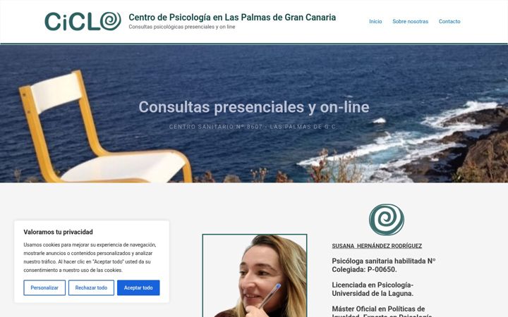 Screenshot of centrodepsicologiaciclo.com