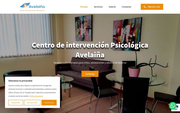 Captura de ecrã de centrodepsicologiaenourense.es